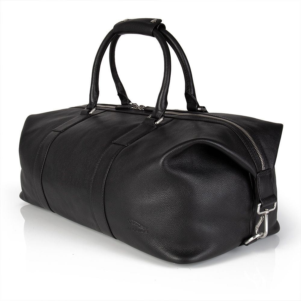 JAGUAR Weekender Canvas Grey DuffleBag Carry On Travel Leather +Bag See Pic  READ
