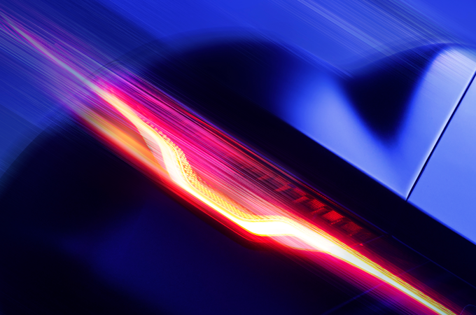 Jaguar rear light close-up on Jaguar F-TYPE.